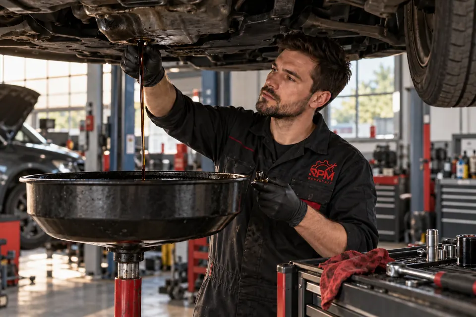 Ölwechselservice in der Werkstatt
